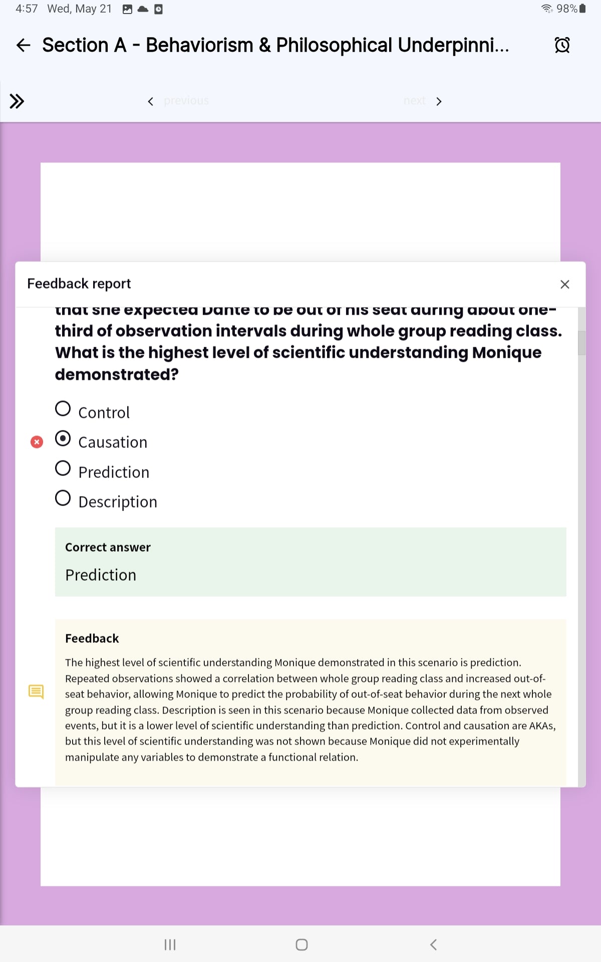 Mini Mocks for Mastery - BCBA Exam - Understanding Behavior